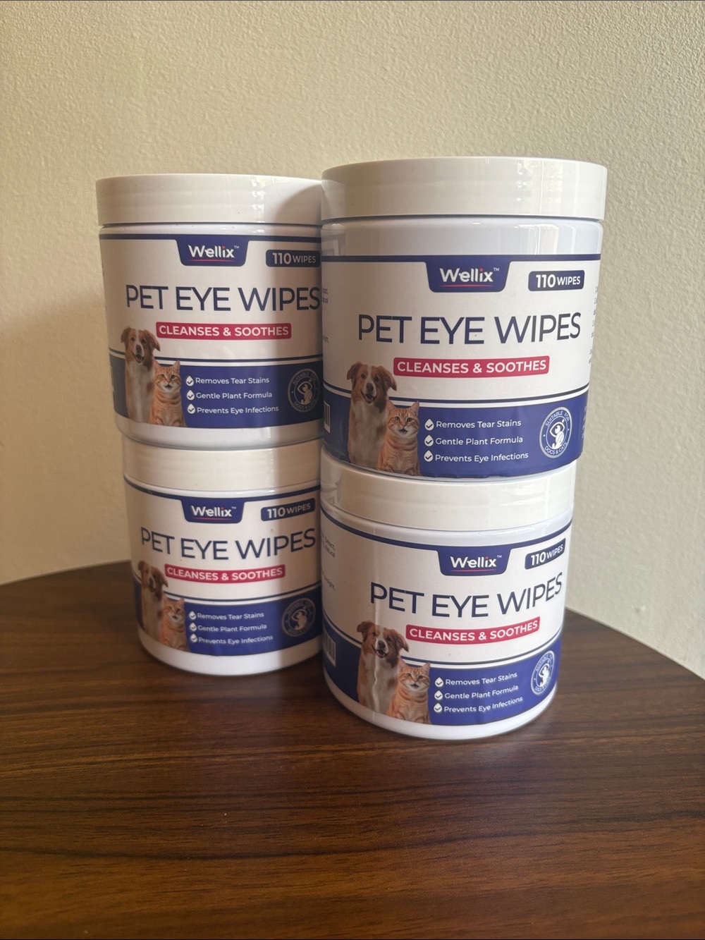 *4 PACK* Pet Eye Wipes – Gentle Cleansing in White & Blue